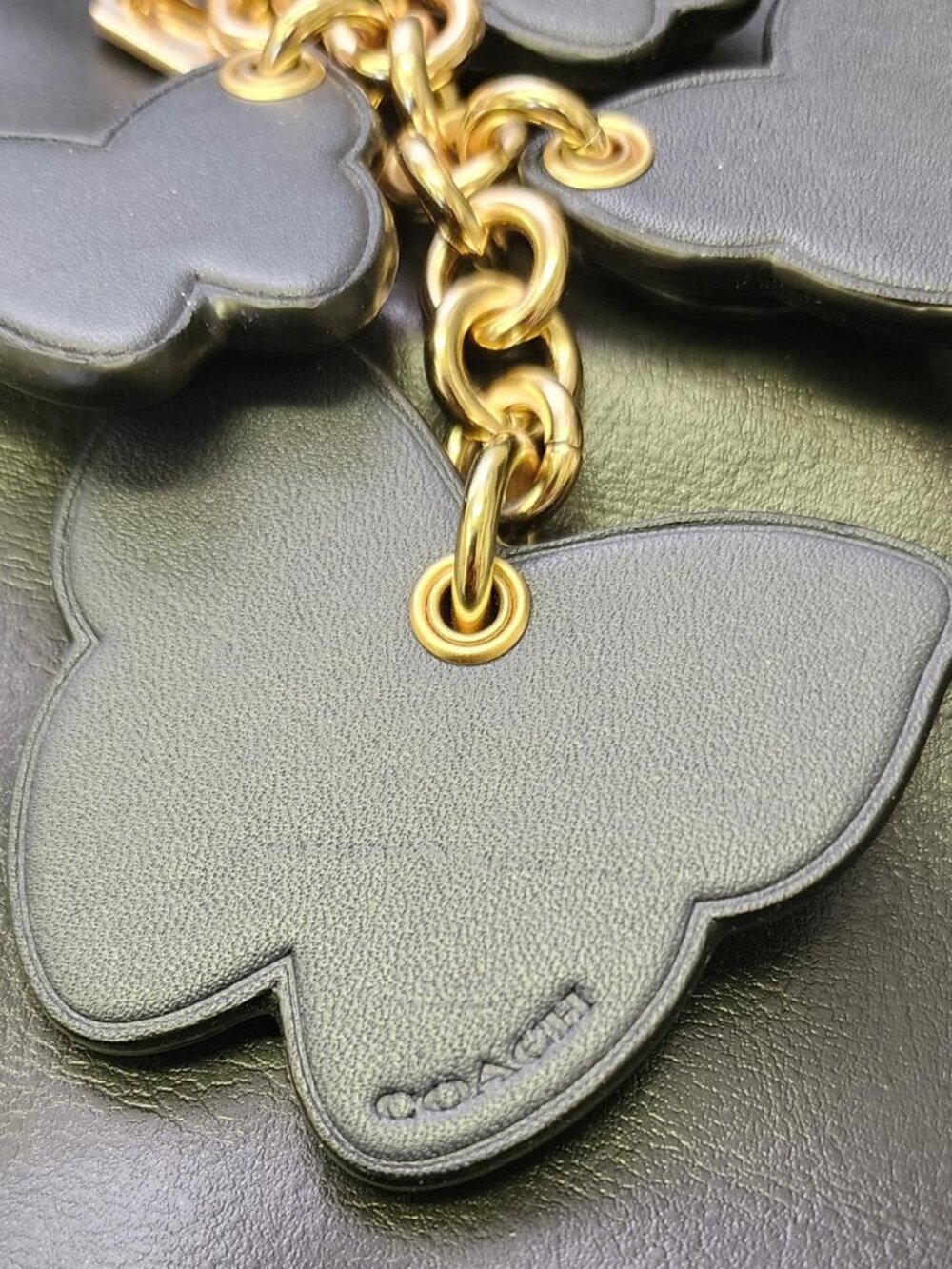 Coach Purse Charm Leather Butterflies - Picture 3 of 5